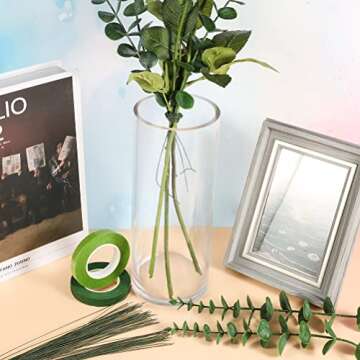 Buy 100 Pcs 26 Gauge Green Floral Wire Stems for Crafts