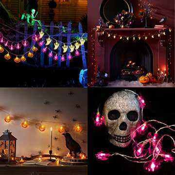 Eternity sky 4 Packs Halloween String Lights Party Decorations - Hallowmas Pumpkin Spider Ghost Bat ...