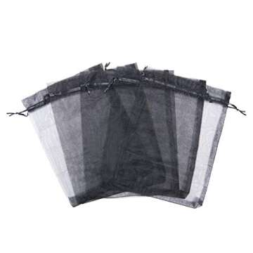 Volanic 50PCS 6X9 Inch (17X23 CM) Sheer Drawstring Organza Gift Bag Jewelry Pouch Party Wedding Favo...
