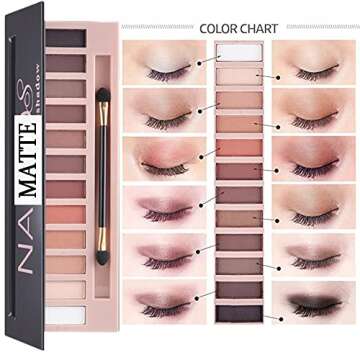 All in One Makeup Kit For Girls12 Colors Naked Eyeshadow Palette, Nude Foundation Face Primer, Makeu...
