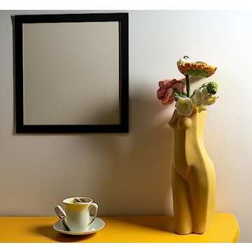 Decorzinger Geometry Body Vase, Unique Statue Art Vase, Ceramic Vase for Minimalist Style, Modern Abstract Flower Vase for Home Decor, Centerpieces, Rustic Farmhouse, Living Room, Table Decoration