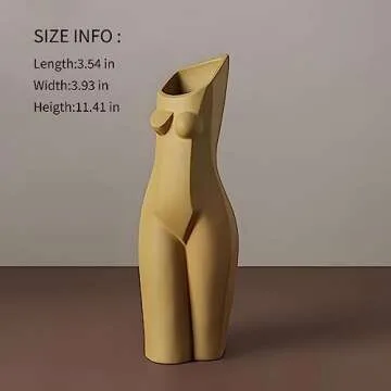 Decorzinger Geometry Body Vase, Unique Statue Art Vase, Ceramic Vase for Minimalist Style, Modern Abstract Flower Vase for Home Decor, Centerpieces, Rustic Farmhouse, Living Room, Table Decoration