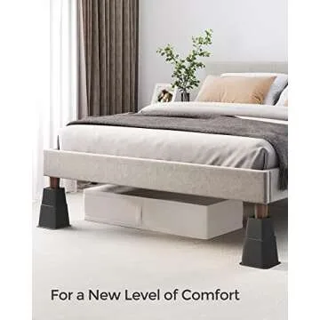 SONGMICS Bed Risers, 4-Pack Furniture Risers, Heavy Duty Bed Lifts in Heights of 3, 5 or 8 Inches, Lifts up to 1300 lb, Stackable Risers for Sofa, Table Legs Extenders, Black UCDG001B01