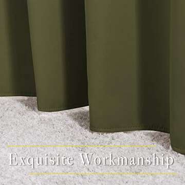 NICETOWN Blackout Curtains for Living Room - Functional Blackout Drapes/Panels for Bedroom, Thermal Insulated, Privacy Assured (Set of 2, 52 x 63 inches in Olive Green)