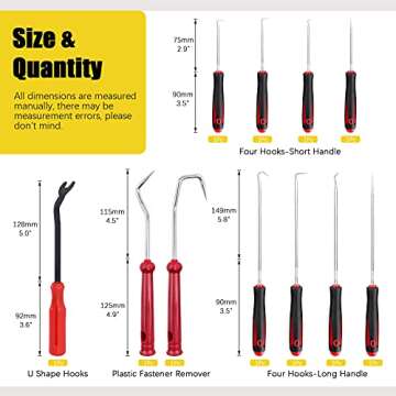 Mardatt 11Pcs Heavy Duty Hook Tool Set, Alloy Steel, Ergonomic Handles, Storage Hooks for Automotive...