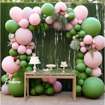 Double Stuffed Olive Green Balloon Garland for Events