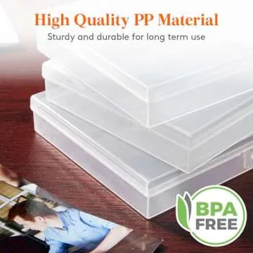 Lifewit Photo Storage Box 4x6 Photo Case, 18 Inner Photo Keeper, Clear Photo Boxes Storage with 1 Sheet Label Sticker, Seed Organizer Craft Storage Box for Cards Pictures Stamps Office Supplies