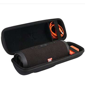 Khanka Carrying Case for JBL Charge 3 - Shockproof & Waterproof Case with Extra Compartment