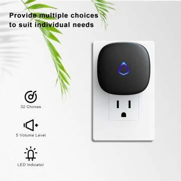 Wireless Doorbell with 58 Chimes & 1000Ft Range