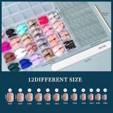 FANDAMEI Press On Nails - 576PCS, 24 Colors in Short Styles