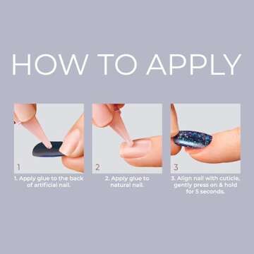 KISS Gel Fantasy Fake Nails | Easy Apply, No Dry Time