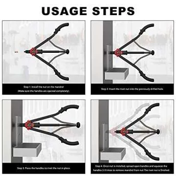 WETOLS 17" Rivet Nut Tool, Hand Rivet Tool Kit with 11 Metric & SAE Mandrels M3 M4 M5 M6 M8 M10 M12, 10-24, 1/4-20, 5/16-18, 3/8-16, 110pcs Rivnuts, Sturdy Case Packed, Auto Release Nut Design, WE-896