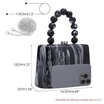 Jessie Acrylic Evening Clutch Handbag for Women