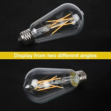 Ascher Vintage LED Edison Bulbs with 95+ CRI and 2700K Glow