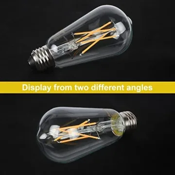 Ascher Vintage LED Edison Bulbs with 95+ CRI and 2700K Glow