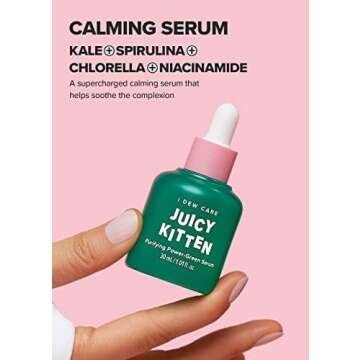I Dew Care Korean Heartleaf Face Serum - Juicy Kitten | With Kale, Heartleaf, Moringa Seed, Willow B...