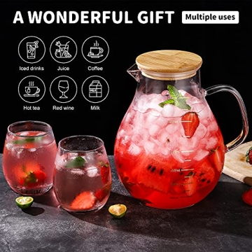 95 Ounce Glass Pitcher for Iced Tea and Juice Serving