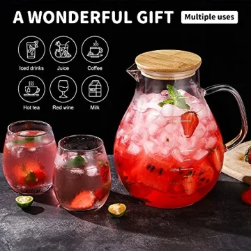 95 Ounce Glass Pitcher for Iced Tea and Juice Serving