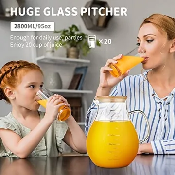95 Ounce Glass Pitcher for Iced Tea and Juice Serving