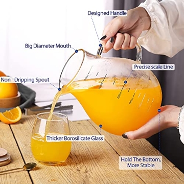 95 Ounce Glass Pitcher for Iced Tea and Juice Serving