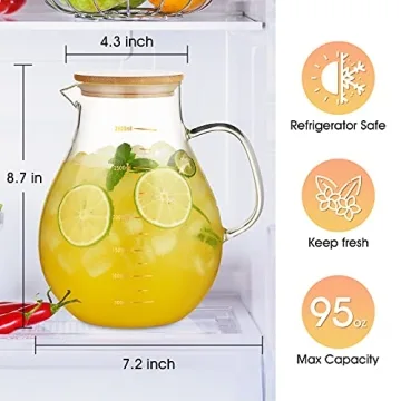 95 Ounce Glass Pitcher for Iced Tea and Juice Serving