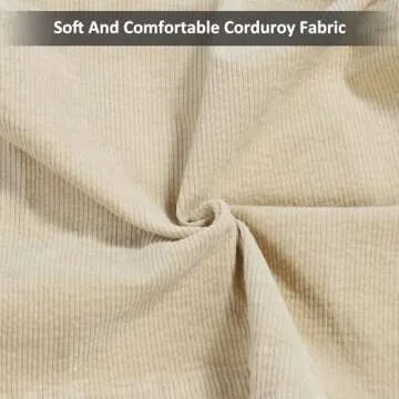 Etercycle Women Corduroy Tote Bag, Casual Handbags Big Capacity Shopping Shoulder Bag with Pocket (Cream)