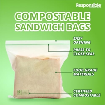 Eco-Friendly Compostable Sandwich Zip Bags for Storage