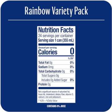 Zevia Zero Calorie Soda, Rainbow Variety Pack, 12 Ounce Cans (Pack of 24)