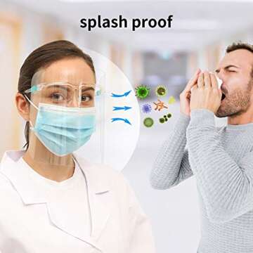 EVanth 6pcs Face Shield with 3pcs Glasses Frame Set for Women and Men, UPDATED VERSION, The Best Goggle Shield (6+3, Transparent)