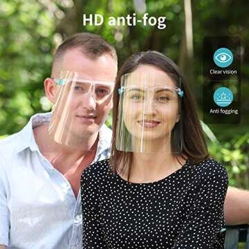 EVanth 6pcs Face Shield with 3pcs Glasses Frame Set for Women and Men, UPDATED VERSION, The Best Goggle Shield (6+3, Transparent)