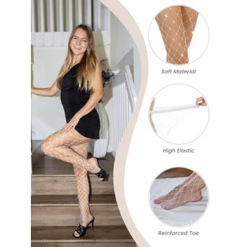 Hyperdim Sparkly Fishnet Stockings with Rhinestones