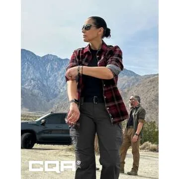 CQR Women's Plaid Flannel Shirt Long Sleeve, All-Cotton Soft Brushed Casual Button Down Shirts, Flannel Plaid Shirts Maple Crimson, Large