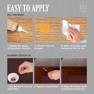 Katzco Furniture Repair Kit Wood Markers - Set of 34 - Markers and Wax Sticks with Sharpener - for Stains, Scratches, Floors, Tables, Desks, Carpenters, Bedposts, Touch-Ups, Cover-Ups