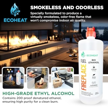 Ecoheat Bio-Ethanol Fireplace Fuel for Clean Indoor Fires