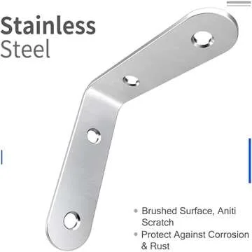 LuckIn 20-Pack Stainless Steel L Brackets for Shelves