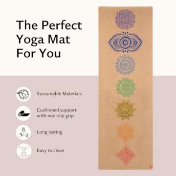 Shakti Warrior Chakra Cork Yoga mat - Artist Designed, Premium eco Friendly mats, Non Slip, Non Toxi...