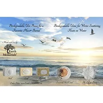 Earth Memorials Biodegradable Lily Urn - Floating Water Burial Urn, Green, Large, Outdoor, 21" Round, 200 Cubic Inches, Painted Floral, TSA Approved