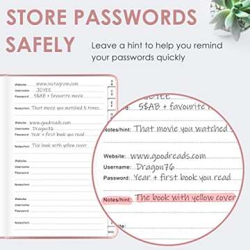 Elegant Password Book with Alphabetical Tabs - Secure Your Info 
