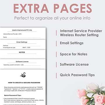 Elegant Password Book with Alphabetical Tabs - Secure Your Info 