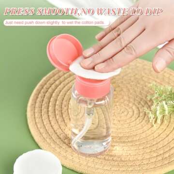 ShanySheny 3 Pack Acetone Dispenser, Push Down Pump Dispenser Empty Bottle for Facial Toner Makeup R...
