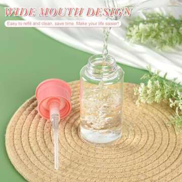 ShanySheny 3 Pack Acetone Dispenser, Push Down Pump Dispenser Empty Bottle for Facial Toner Makeup Remover Essence Dish Detergent Nail Polish Remover 5.1oz/150ML