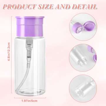 ShanySheny 3 Pack Acetone Dispenser, Push Down Pump Dispenser Empty Bottle for Facial Toner Makeup Remover Essence Dish Detergent Nail Polish Remover 5.1oz/150ML