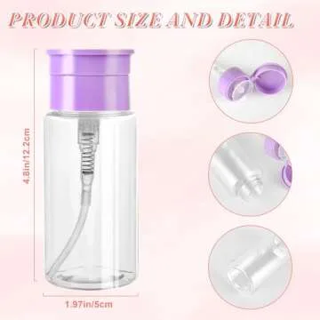 ShanySheny 3 Pack Acetone Dispenser, Push Down Pump Dispenser Empty Bottle for Facial Toner Makeup Remover Essence Dish Detergent Nail Polish Remover 5.1oz/150ML
