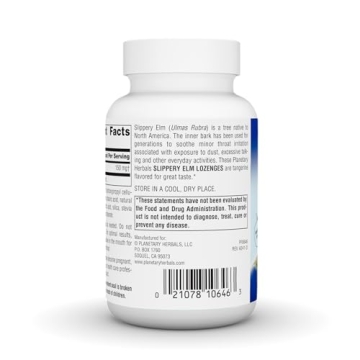 Planetary Herbals Slippery Elm Lozenges for Throat Relief