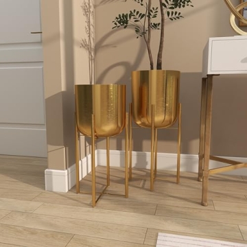 CosmoLiving Gold Indoor Outdoor Planter Dome Set