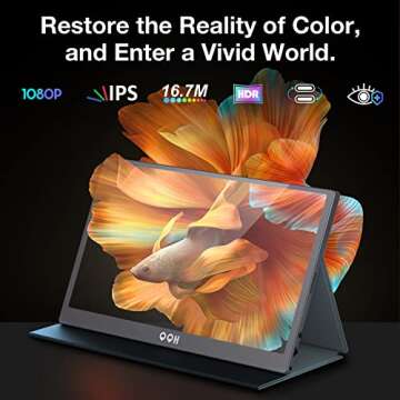 QQH 15.6" Portable Monitor - 1080P FHD External Display