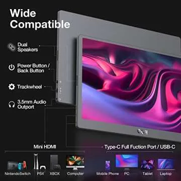 QQH 15.6" Portable Monitor - 1080P FHD External Display