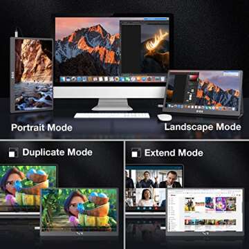 QQH 15.6" Portable Monitor - 1080P FHD External Display