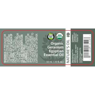 Best Geranium Essential Oil Pure Certified Organic Therapeutic Grade 10ml