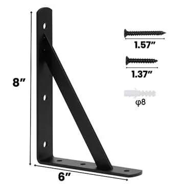CONNOO Heavy Duty Shelf Brackets for Versatile Home Solutions